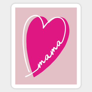 pink heart mama design line art heart letters mothers day gift for moms Sticker